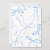 Sweet Sixteen Blue Bow Verjaardagsfeestje Kaart (Achterkant)