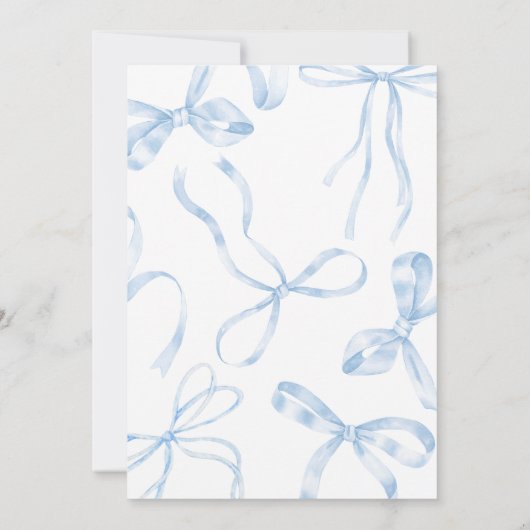 Sweet Sixteen Blue Bow Verjaardagsfeestje Kaart (Achterkant)