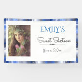 Sweet Sixteen, Blue, Faux Satin, Custom Spandoek