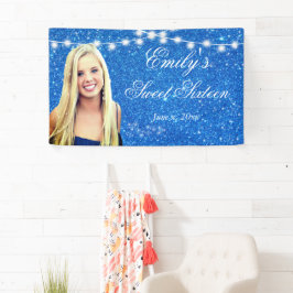 Sweet Sixteen Blue Glitter String Light Sparkle Spandoek