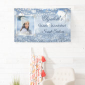 Sweet Sixteen Blue White Winter Wonderland Snow Spandoek (Insitu)