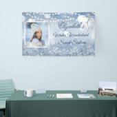 Sweet Sixteen Blue White Winter Wonderland Snow Spandoek (Beurs)