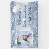 Sweet Sixteen Blue White Winter Wonderland Snow Spandoek (Verticaal)