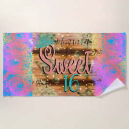 Sweet Sixteen  Boho Turquoise Gold Rustic Strandlaken