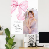 Sweet Sixteen Bow Photo Welcome Sign Poster (Thuiskantoor)