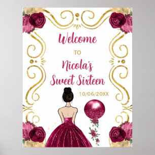 Sweet Sixteen Brown Hair Princess Bourgogne Welkom Poster