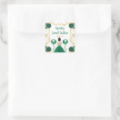Sweet Sixteen Brown Hair Princess in Green Vierkante Sticker (Tas)