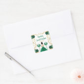 Sweet Sixteen Brown Hair Princess in Green Vierkante Sticker (Envelop)