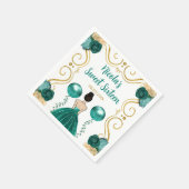 Sweet Sixteen Brown Hair Princess in het Blauwgroe Servet (Hoek)