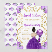 Sweet Sixteen Brown Hair Princess in het Paarse