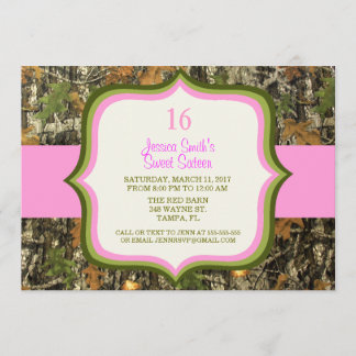 Sweet Sixteen Camo Birthday Uitnodiging