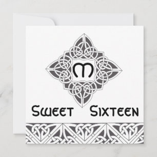 Sweet Sixteen Celtic Style Invitation Card-Cust. Kaart