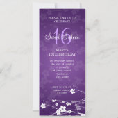 Sweet Sixteen Cherry Blossom Paars Kaart (Achterkant)