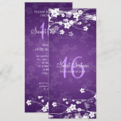 Sweet Sixteen Cherry Blossom Paars Kaart (Voorkant / Achterkant)