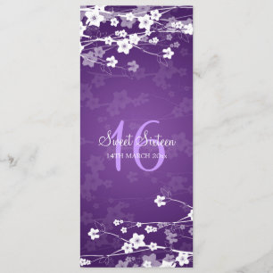 Sweet Sixteen Cherry Blossom Paars Kaart