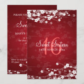 Sweet Sixteen Cherry Blossom Red Kaart (Voorkant / Achterkant)