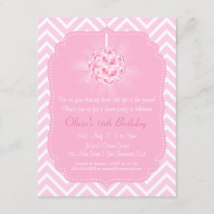 Sweet Sixteen Chevron Disco Dans Feestelijke Verja Kaart