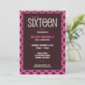 Sweet Sixteen Chocolade & Roze | Uitnodigingen van (Staand voorkant)
