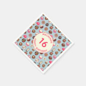 Sweet Sixteen Chocolade Snoep Birthday Servet (Hoek)