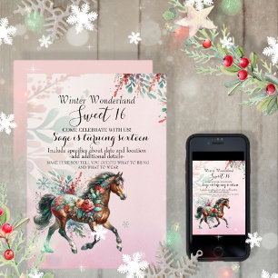 Sweet Sixteen Christmas Horse Kaart