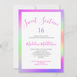 Sweet Sixteen Colorful Modern Chic Birthday Kaart