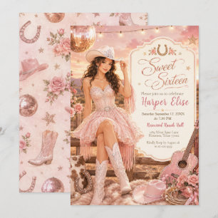 Sweet Sixteen Cowgirl Feest Kaart