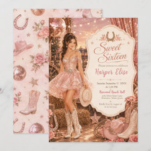 Sweet Sixteen Cowgirl Feest Kaart