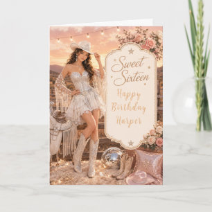 Sweet Sixteen Cowgirl Feest Kaart
