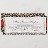Sweet Sixteen Damask Ticket Invitation Kaart (Voorkant / Achterkant)