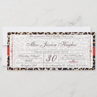 Sweet Sixteen Damask Ticket Invitation Kaart