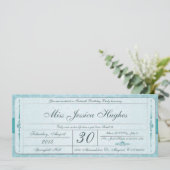 Sweet Sixteen Damask Ticket Invitation Kaart (Staand voorkant)