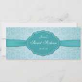 Sweet Sixteen Damask Ticket Invitation Kaart (Achterkant)