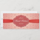 Sweet Sixteen Damask Ticket Invitation Kaart (Achterkant)