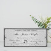 Sweet Sixteen Damask Ticket Invitation Kaart (Staand voorkant)