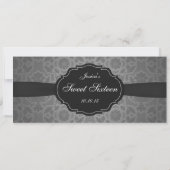 Sweet Sixteen Damask Ticket Invitation Kaart (Achterkant)