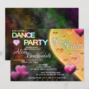 Sweet Sixteen Dance Party-uitnodigingen Kaart