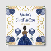 Sweet Sixteen Dark Skin Princess in Navy Blue Gastenboek (Voorkant)