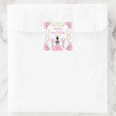 Sweet Sixteen Dark Skin Princess in Pink Vierkante Sticker (Tas)