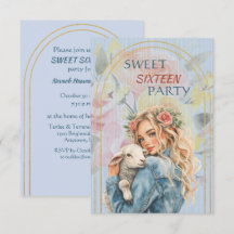 Sweet Sixteen Daughter Birthday Blonde Invitation