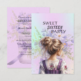 Sweet Sixteen Daughter Birthday Invitation Kaart