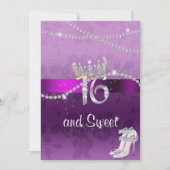 Sweet Sixteen Diamonds Crown High Heels Paars Kaart (Voorkant)