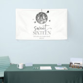 Sweet Sixteen Disco Ball 16e verjaardagsfeestje Spandoek (Beurs)