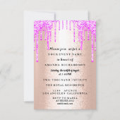 Sweet Sixteen Dress Glitter Drip Pink Drips Roos Kaart (Voorkant)