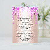 Sweet Sixteen Dress Glitter Drip Pink Drips Roos Kaart (Staand voorkant)