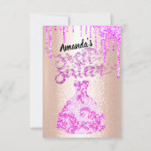 Sweet Sixteen Dress Glitter Drip Pink Drips Roos Kaart (Achterkant)