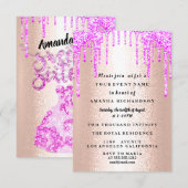 Sweet Sixteen Dress Glitter Drip Pink Drips Roos Kaart (Voorkant / Achterkant)