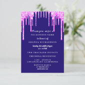 Sweet Sixteen dress glitter Drip Pink Drivers Blau Kaart (Staand voorkant)