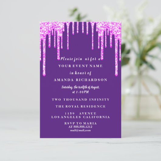 Sweet Sixteen dress glitter Drip Pink Drivers Paar Kaart (Staand voorkant)