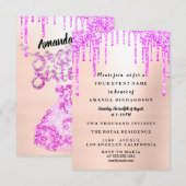 Sweet Sixteen Dress Glitter Drip Roze Drips Poeder Kaart (Voorkant / Achterkant)