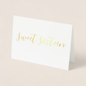 Sweet Sixteen eenvoudige kalligrafie Gold Folie Kaarten (Voorkant)